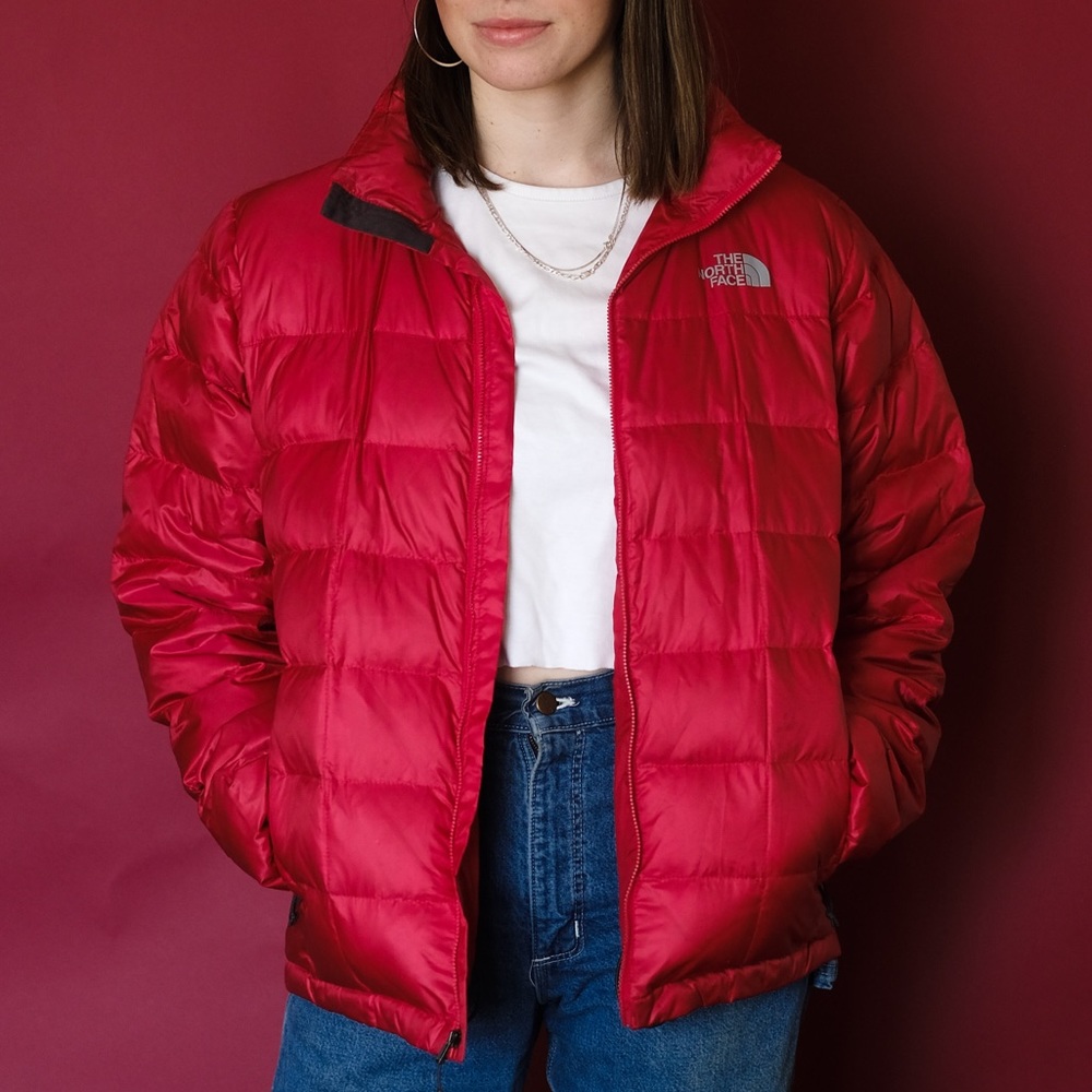 North face down red puffer coat